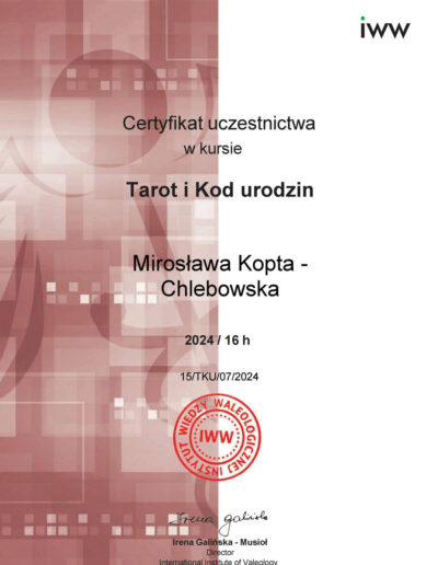 Isabelle Boos Tarot i Kod Urodzin
